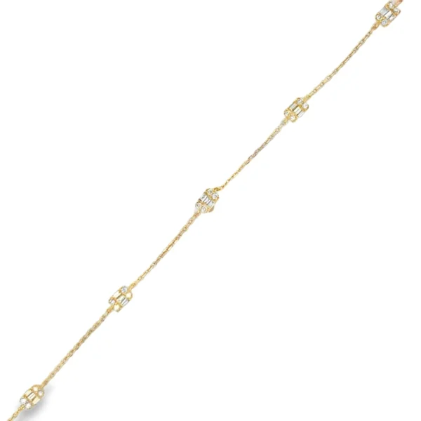 Baguette Diamond Station Bracelet