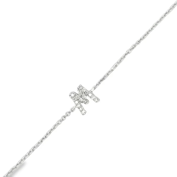Initial M Diamond Bracelet
