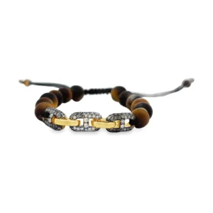 Diamond Link Bead Bracelet