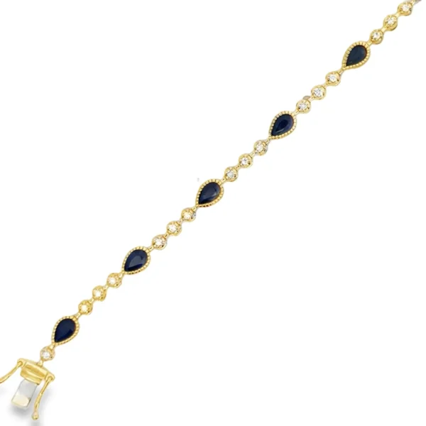 Pear Sapphire Diamond Bracelet