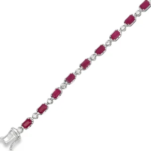 Ruby Diamond Line Bracelet