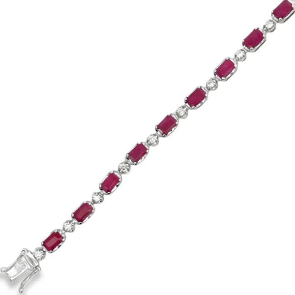 Ruby Diamond Line Bracelet