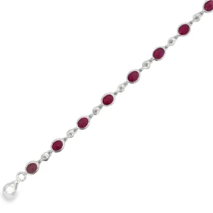 Oval Gemstone Station Bracelet