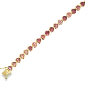 Heart Gemstone Line Bracelet