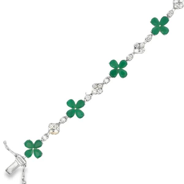 Emerald Diamond Clover Bracelet