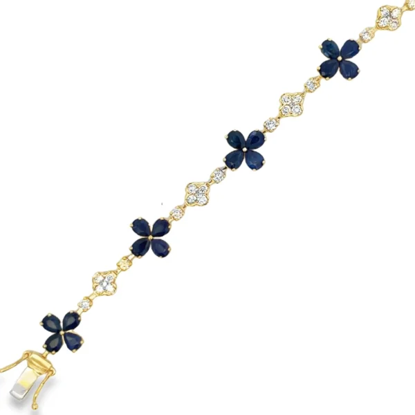Sapphire Floral Motif Bracelet