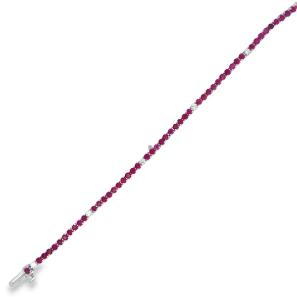 Ruby Diamond Tennis Bracelet