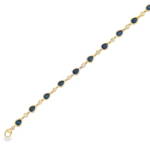 Pear Sapphire Diamond Bracelet