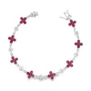 Floral Gemstone Diamond Bracelet