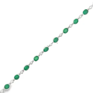 Oval Emerald Diamond Bracelet