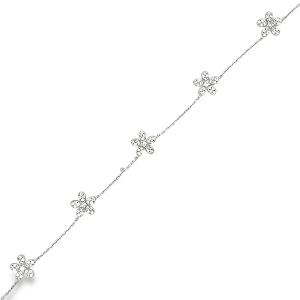 Floral Diamond Station Bracelet
