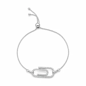 Paperclip Diamond Bolo Bracelet