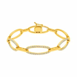 Diamond Oval Link Bracelet