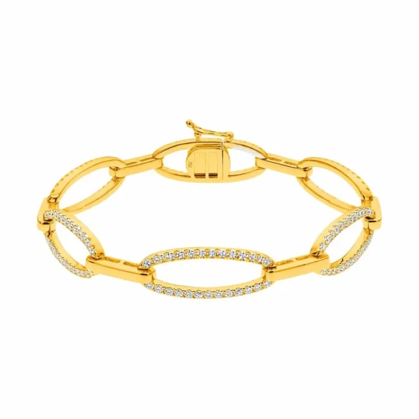 Diamond Oval Link Bracelet