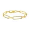 Diamond Paperclip Link Bracelet
