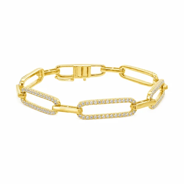 Diamond Paperclip Link Bracelet
