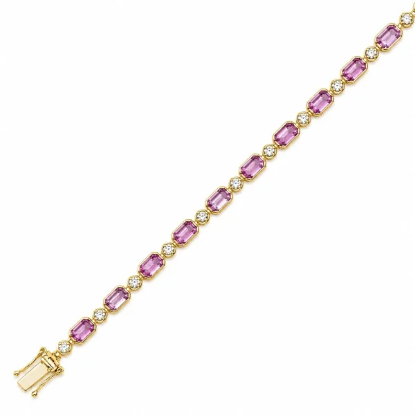 Pink Sapphire Diamond Bracelet