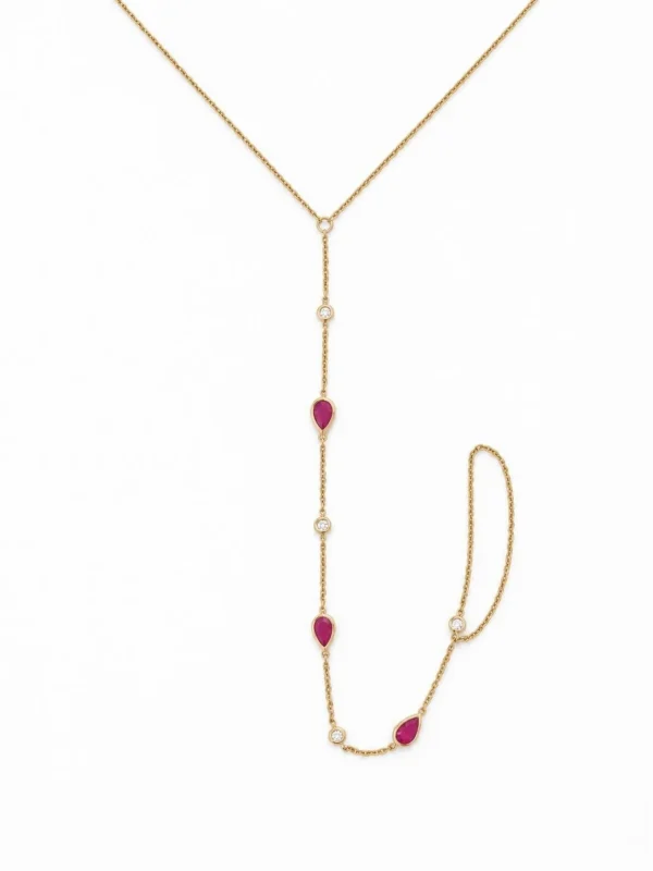 Ruby Diamond Hand Chain