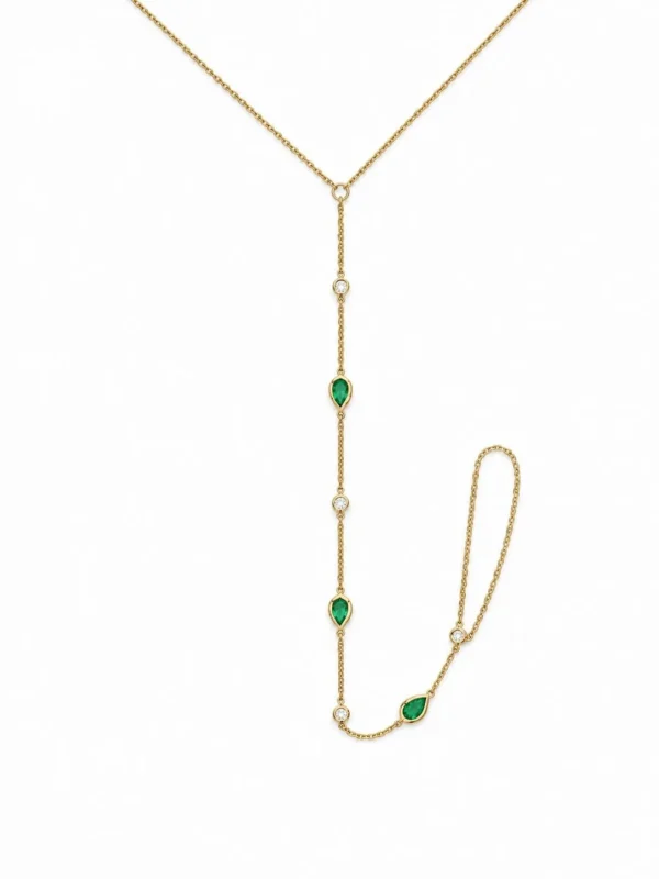 Emerald Hand Chain Bracelet
