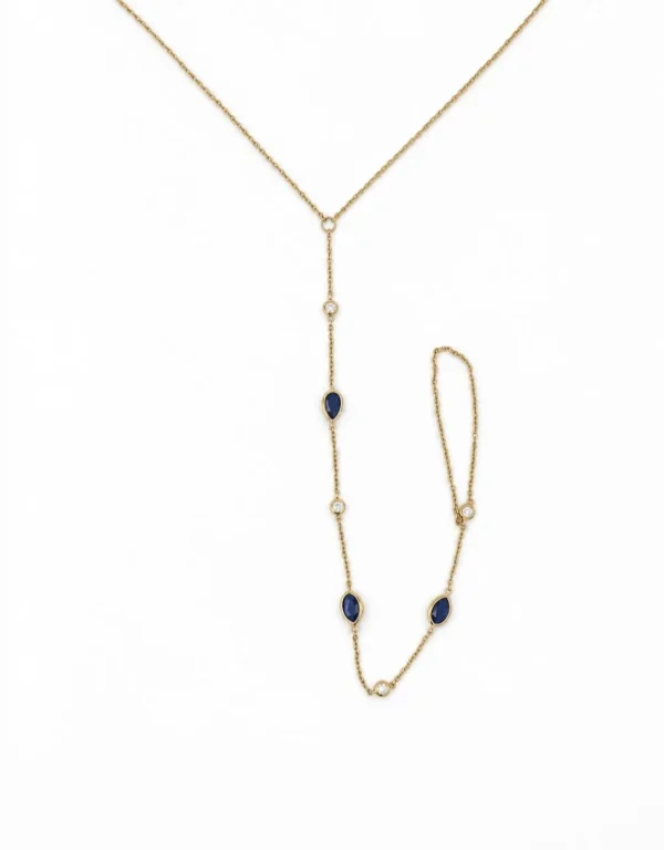 Sapphire Diamond Chain Bracelet