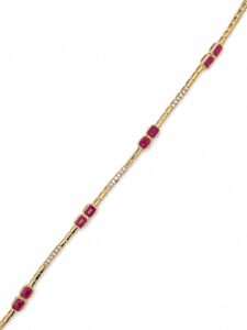 Ruby Diamond Station Bracelet