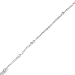 Pear Diamond Station Bracelet