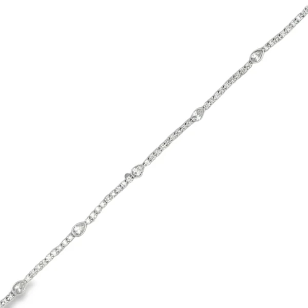 Pear Diamond Station Bracelet