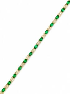 Oval Emerald Diamond Bracelet