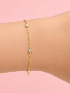 Bezel Diamond Chain Bracelet