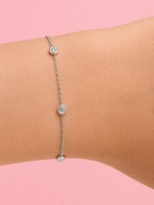 Bezel Diamond Chain Bracelet