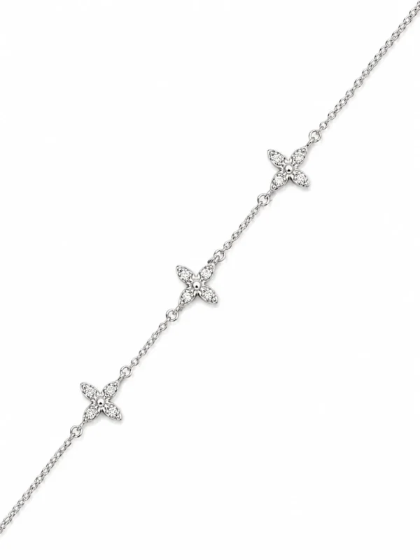 Floral Diamond Chain Bracelet