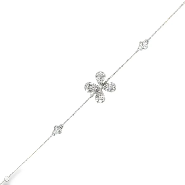 Floral Diamond Chain Bracelet