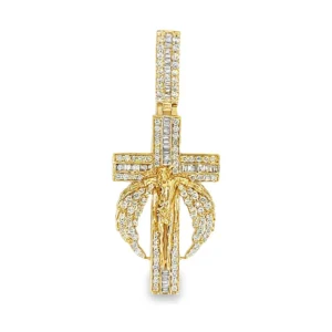 Diamond Angel Cross Pendant