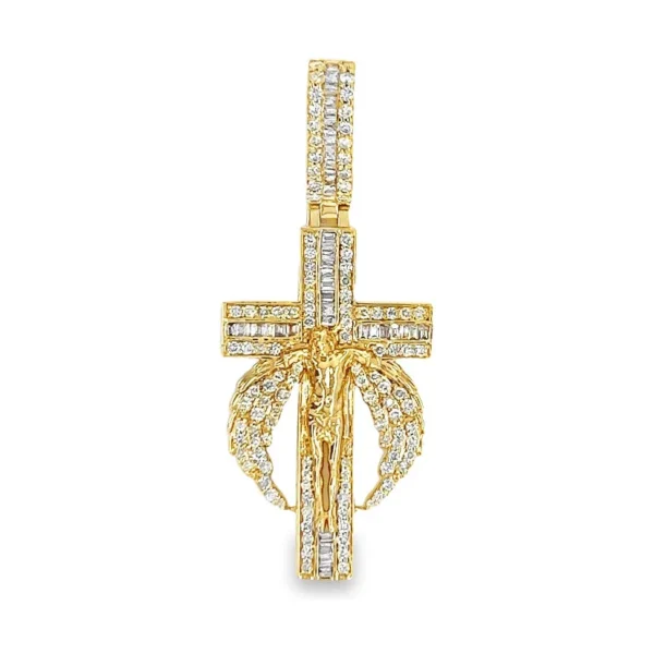 Diamond Angel Cross Pendant