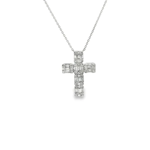 Baguette Diamond Cross Necklace