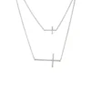 Double Cross Diamond Necklace