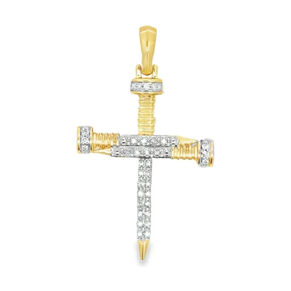 Diamond Nail Cross Pendant