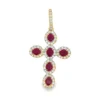 Ruby Diamond Cross Pendant