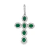 Emerald Diamond Cross Pendant