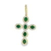 Emerald Cross Pendant Necklace
