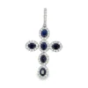 Sapphire Cross Diamond Pendant