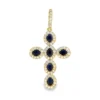 Sapphire Cross Pendant Necklace