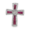 Ruby Diamond Cross Pendant