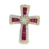 Ruby Diamond Cross Pendant