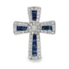 Sapphire Diamond Cross Pendant