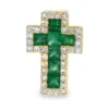 Emerald Diamond Cross Pendant