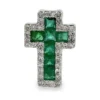 Emerald Diamond Cross Pendant