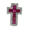 Ruby Cross Diamond Pendant