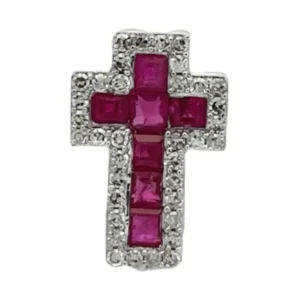 Ruby Cross Diamond Pendant