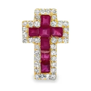 Ruby Diamond Cross Pendant